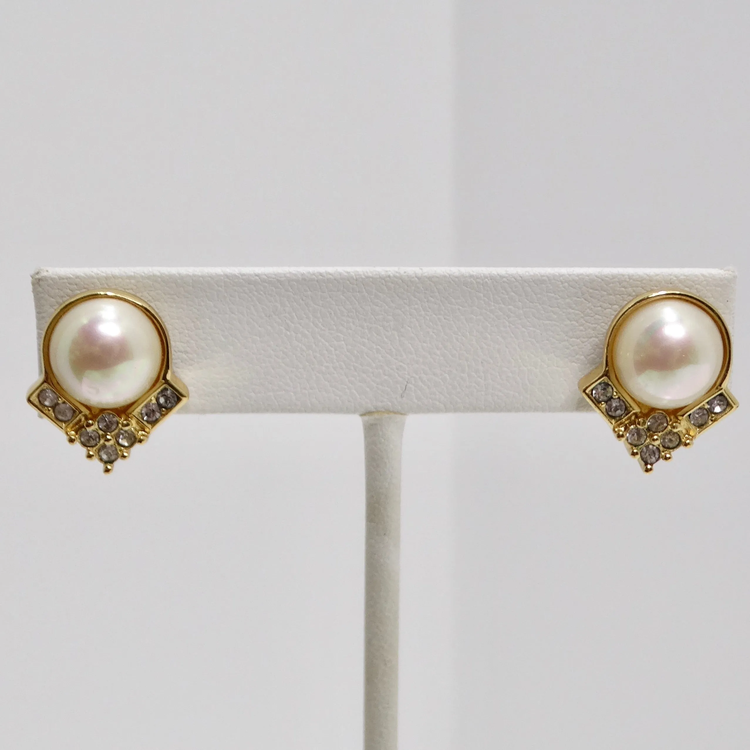 14K Gold Plated Vintage Pearl Earrings