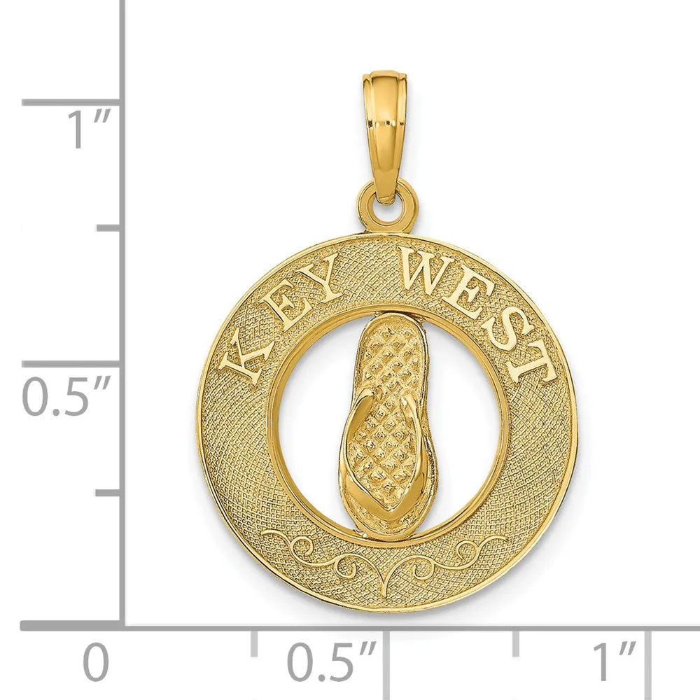 14k KEY WEST Flip Flop Pendant