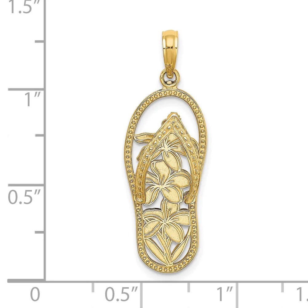 14K Polished Multi Flower Flip-Flop Charm
