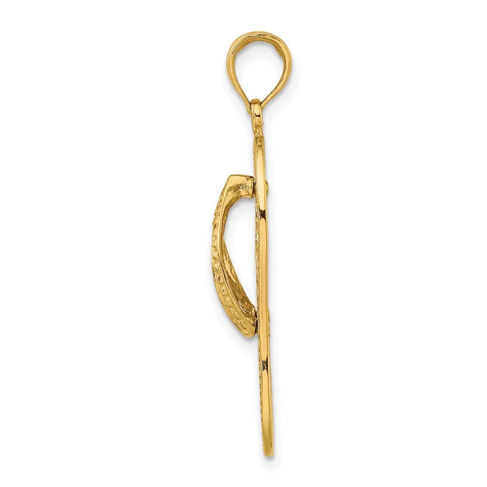 14K Polished Multi Flower Flip-Flop Charm