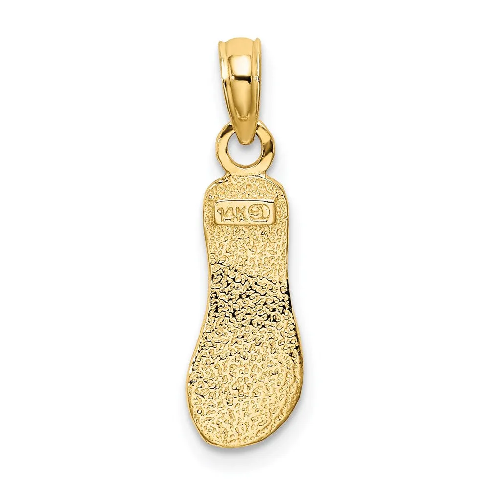 14K Textured Straps Single Flip-Flop Charm