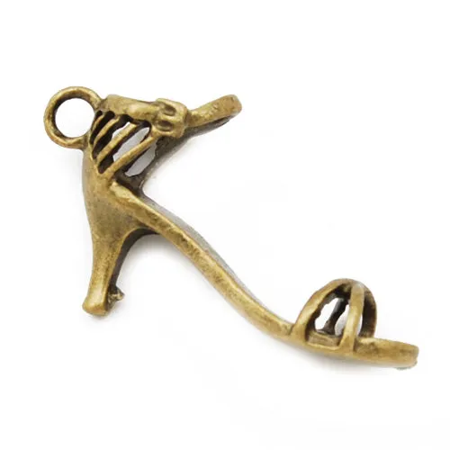 29*15*7mm Vintage antique bronze Zinc alloy charms,3D lady shoes,sold 100 pcs per pkg