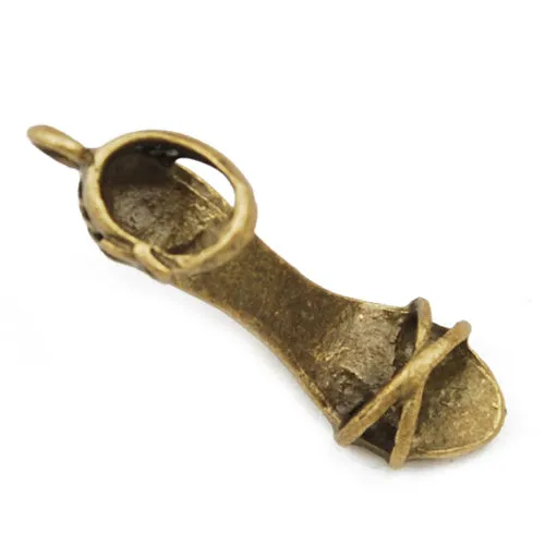 29*15*7mm Vintage antique bronze Zinc alloy charms,3D lady shoes,sold 100 pcs per pkg