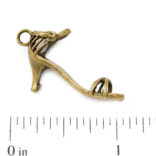 29*15*7mm Vintage antique bronze Zinc alloy charms,3D lady shoes,sold 100 pcs per pkg