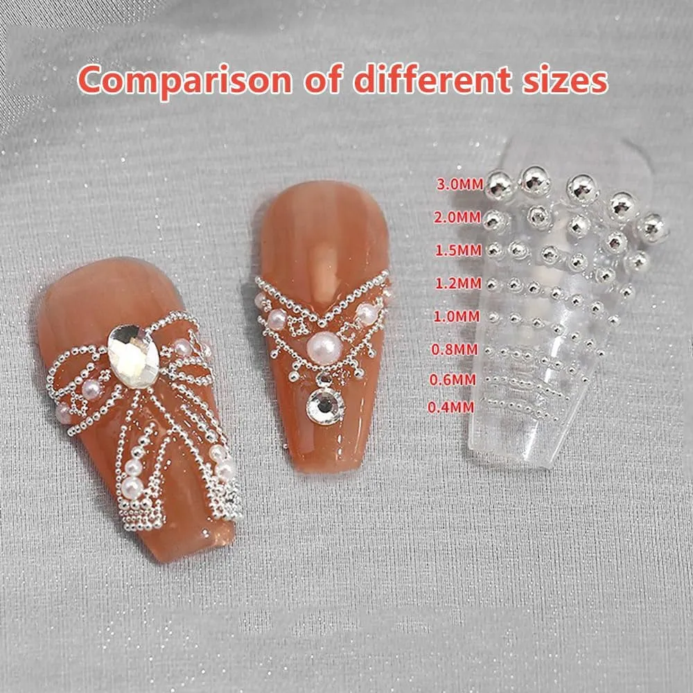 3D Mixed Sizes Nail Art Studs Gold Silver Mini Metal Caviar Nails Beads Ball Nail Rivets Jewelry for Women Girls Manicure Nails Supplies DIY Crafts Decorations…