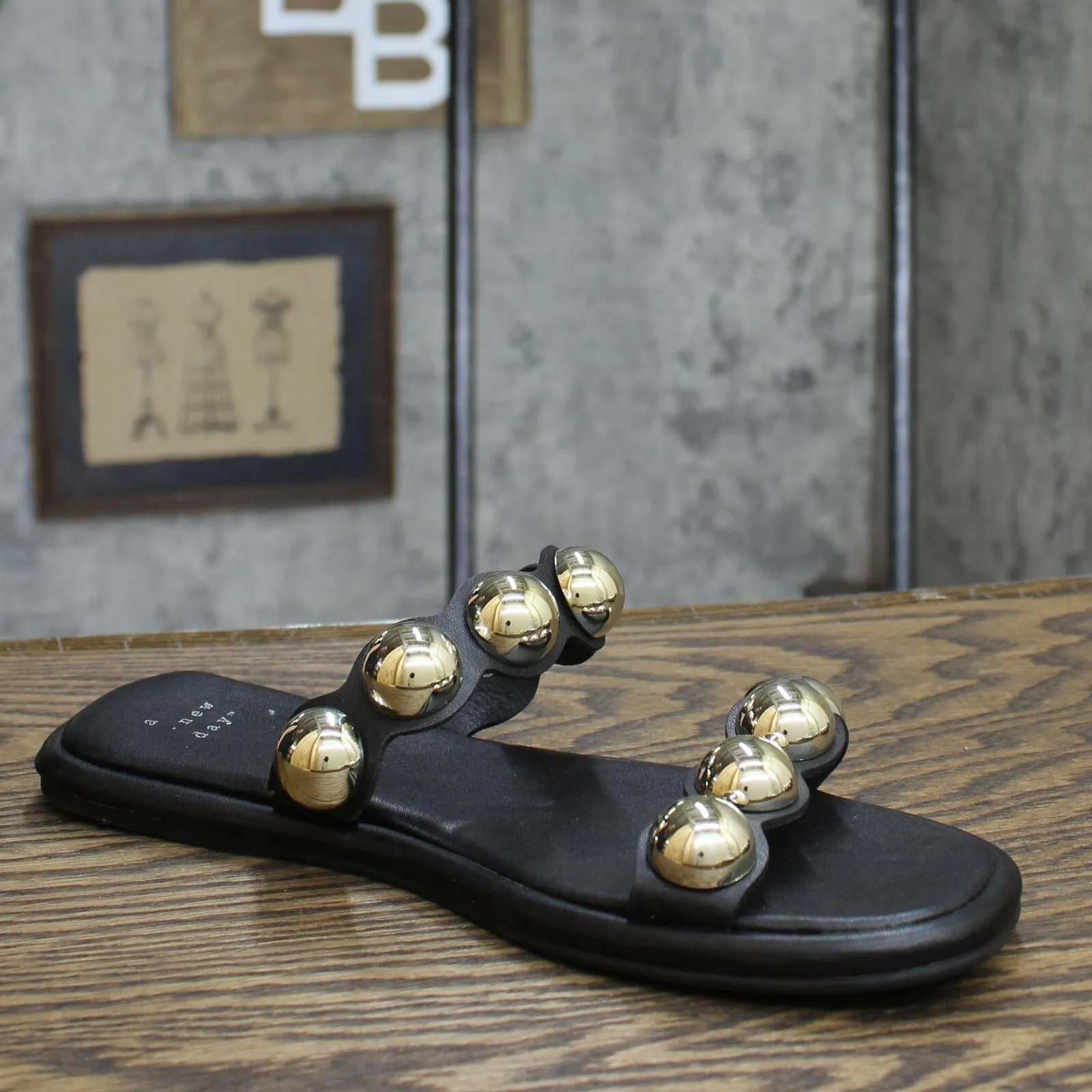 A New Day Women's Didi Embellished Slide Sandals Black 8