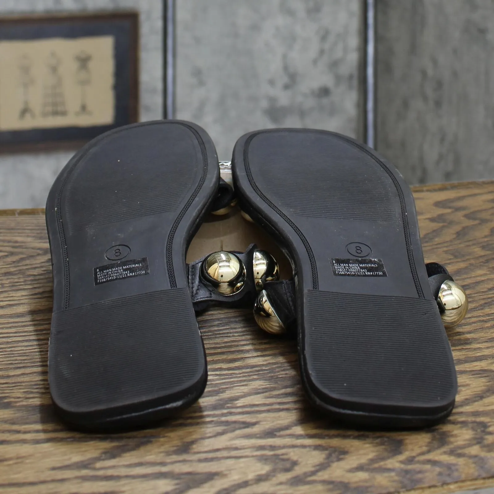 A New Day Women's Didi Embellished Slide Sandals Black 8