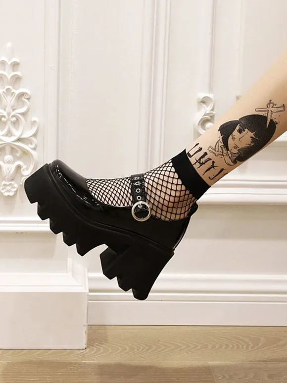 Academic Lolita Footwear Red Round Toe PU Leather Lolita Shoes