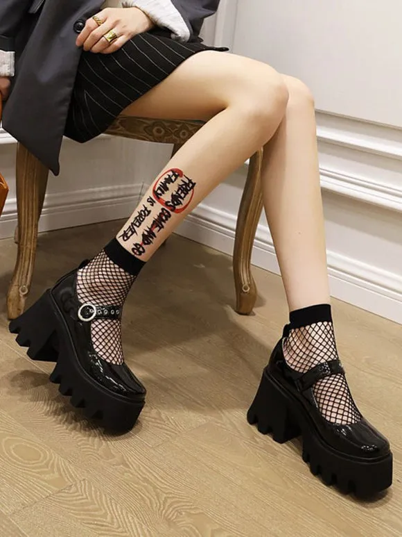 Academic Lolita Footwear Red Round Toe PU Leather Lolita Shoes