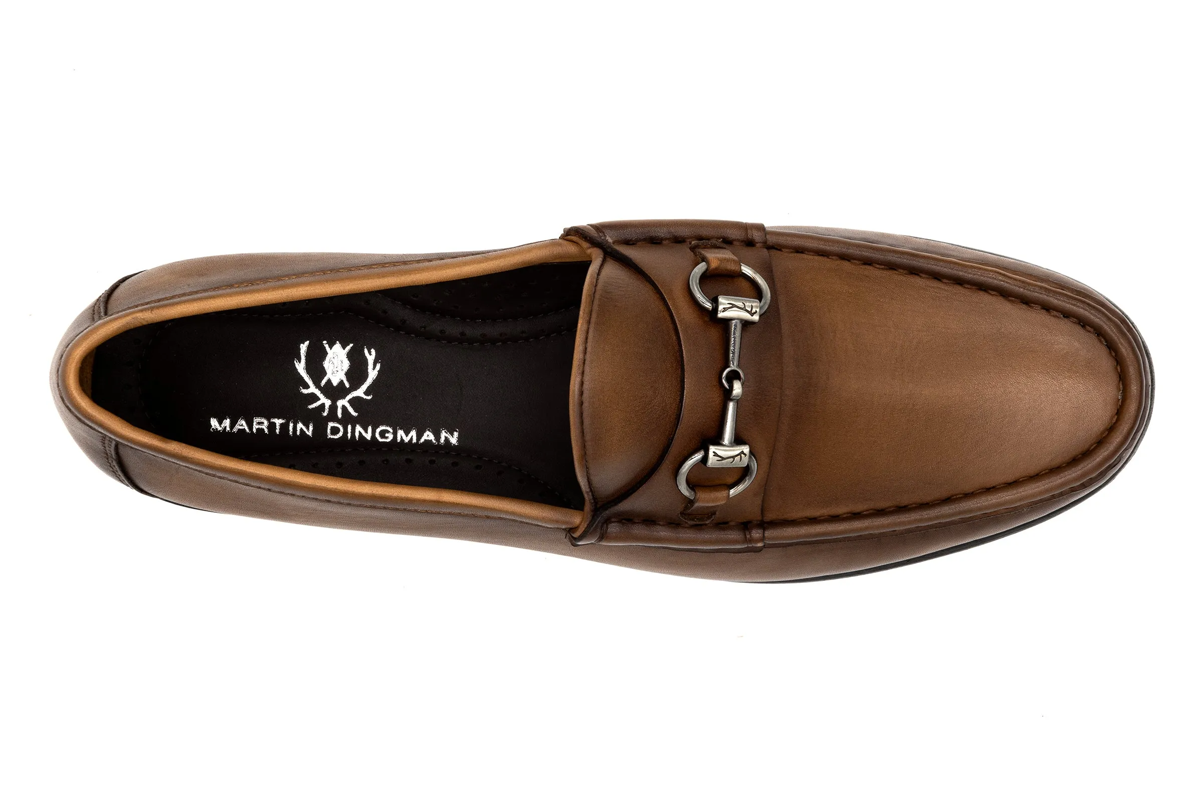 Addison Calf Leather Horse Bit Loafer in Brandy