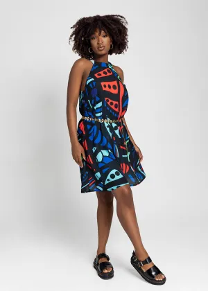 Amara African Print Halter Dress