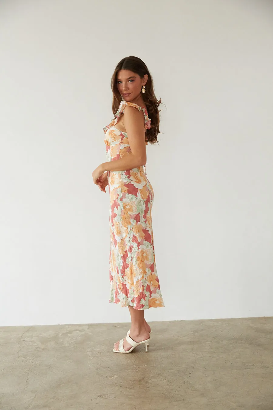 Andrea Ruffle Midi Dress