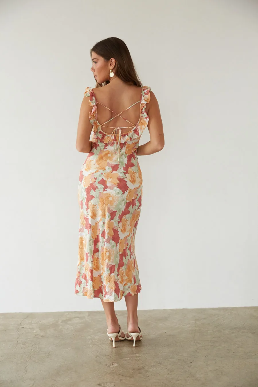 Andrea Ruffle Midi Dress