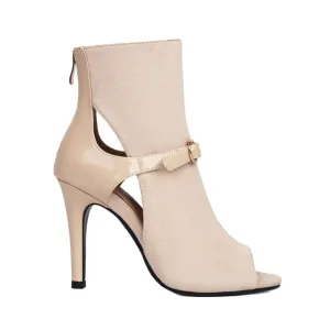 Apricot Women's Simple Buckle Apricot  High-Heeled Boots