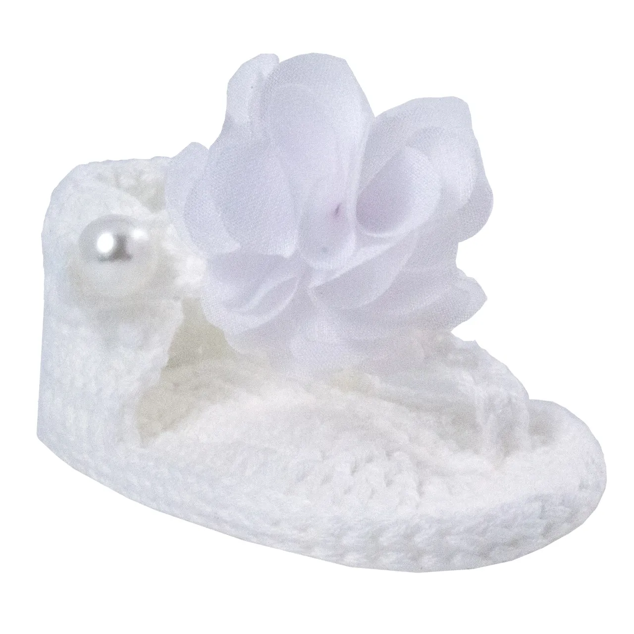 Baby Deer White Crochet Flower Thong Newborn Girls Sandals Crib Shoes Newborn to 3 Months