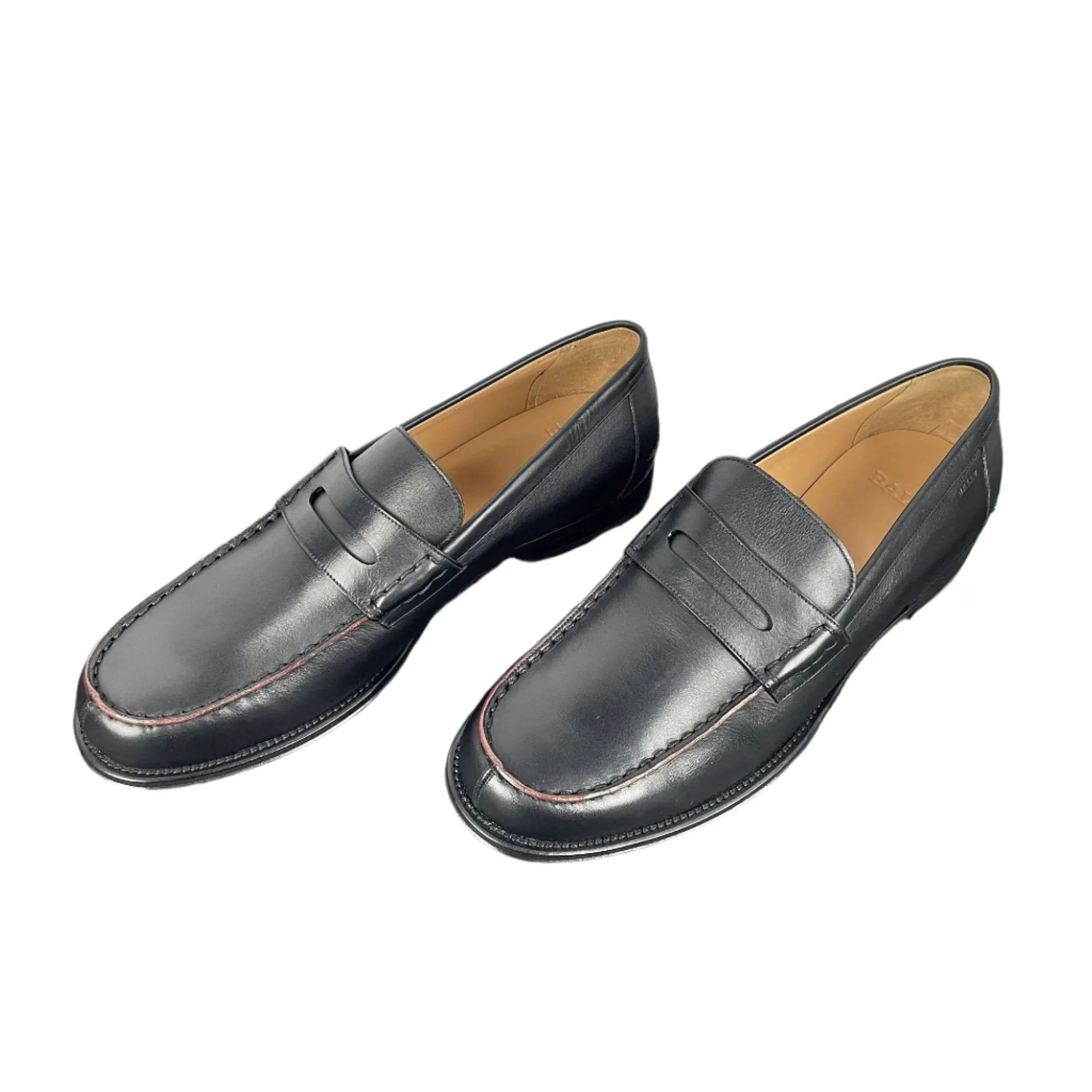 Bally U-Perry Black Leather Loafers