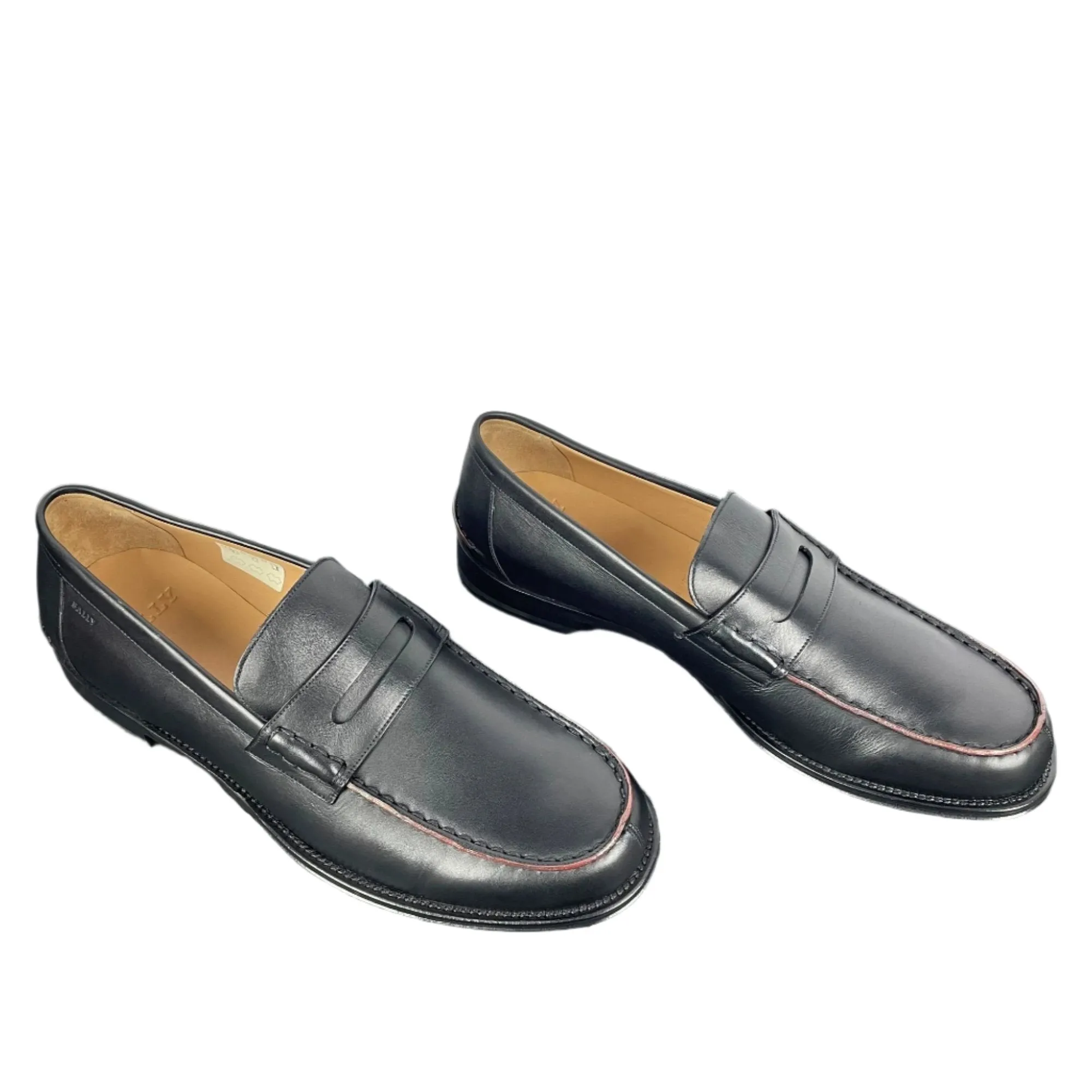 Bally U-Perry Black Leather Loafers