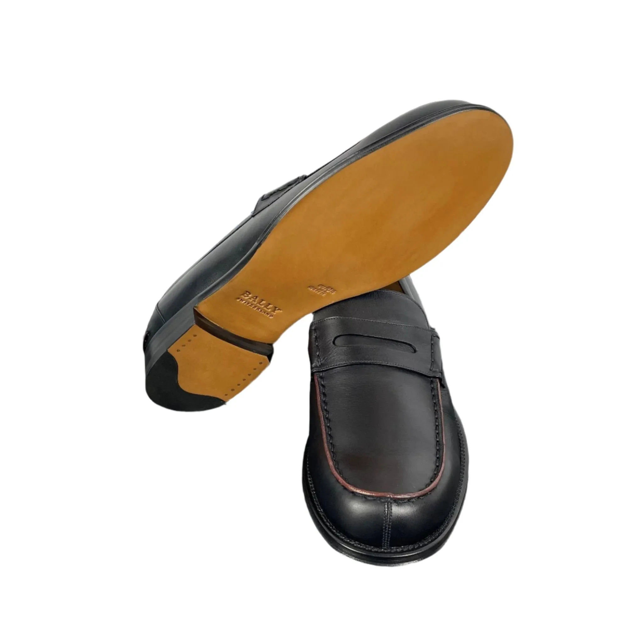 Bally U-Perry Black Leather Loafers
