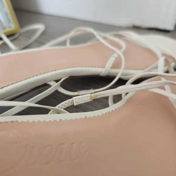 BEAUTIFUL! J CREW Sardinia White Size 8 Strapped Heels Sandals Used