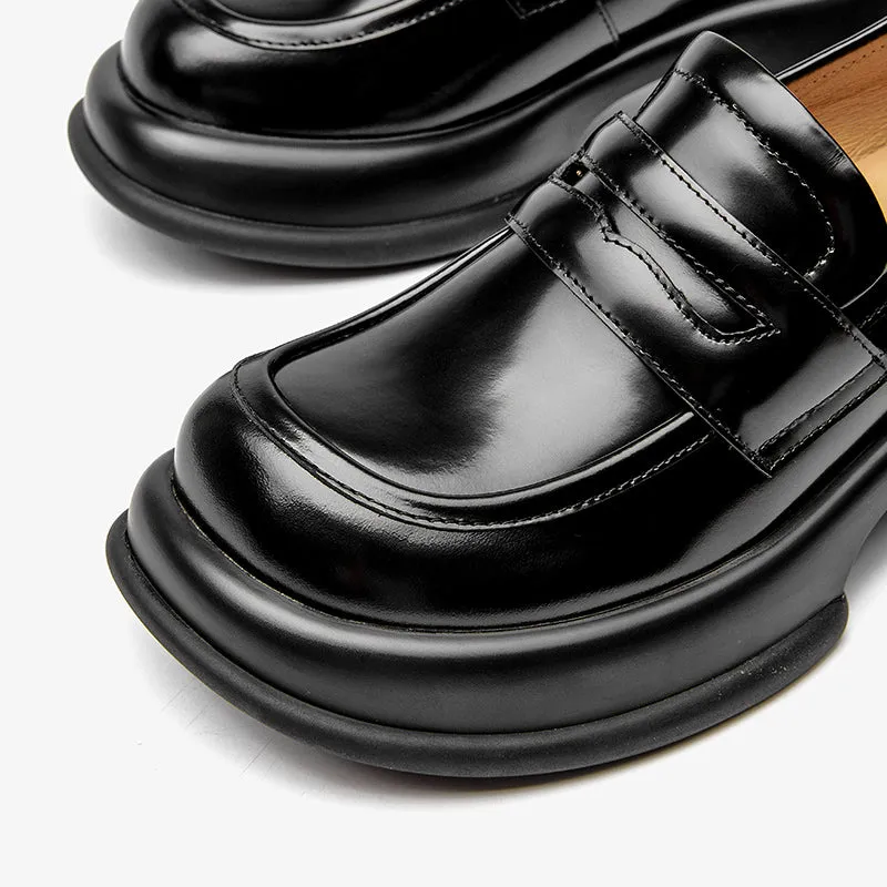 BeauToday Chunky Sole Solid Color Penny Loafers for Women