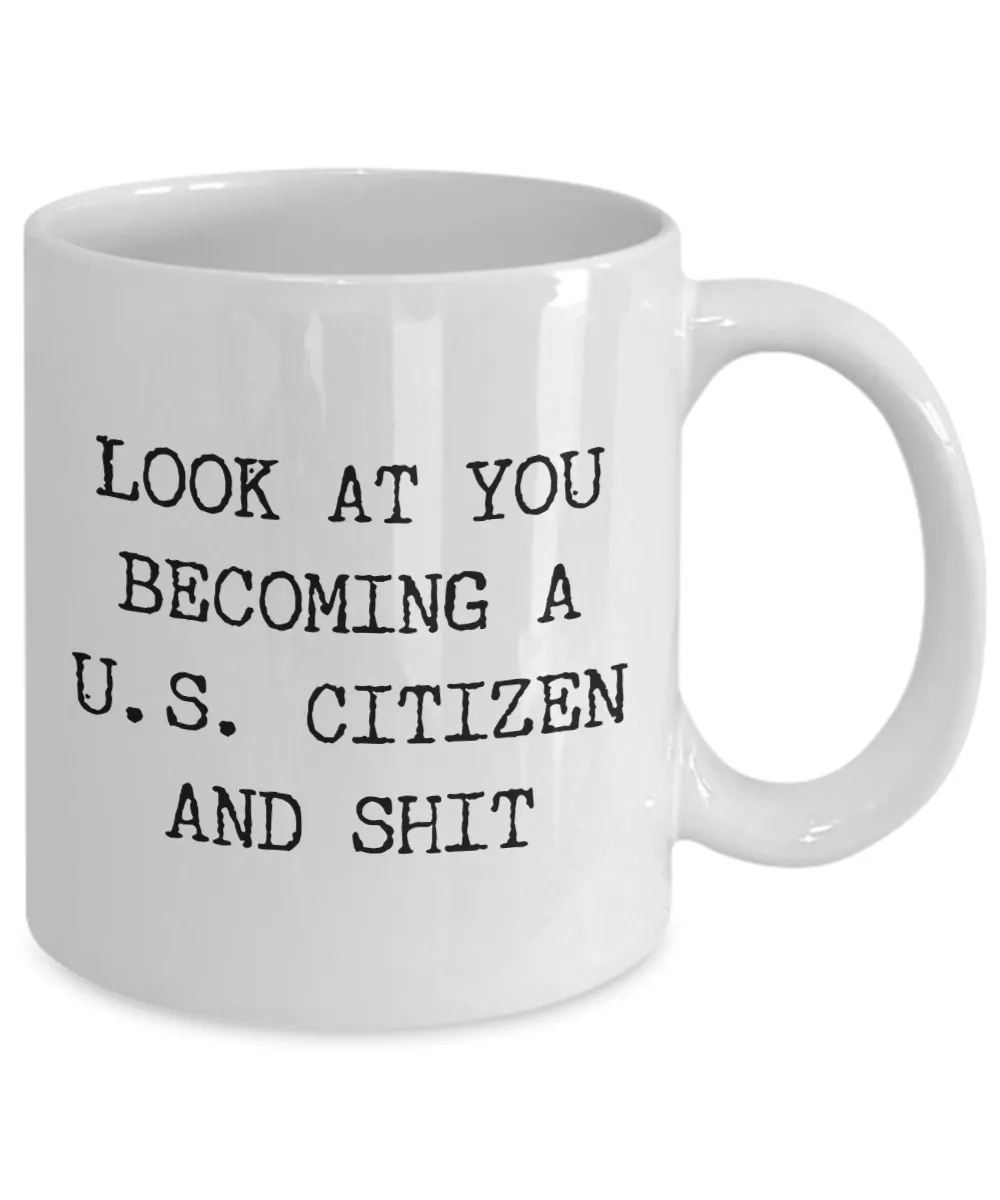 Becoming a US Citizen Gift, US Citizenship Gift, New Citizen Gift, Funny Coffee Cup