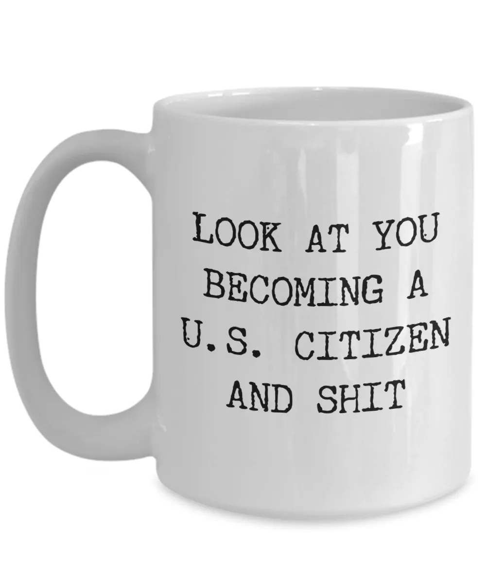 Becoming a US Citizen Gift, US Citizenship Gift, New Citizen Gift, Funny Coffee Cup