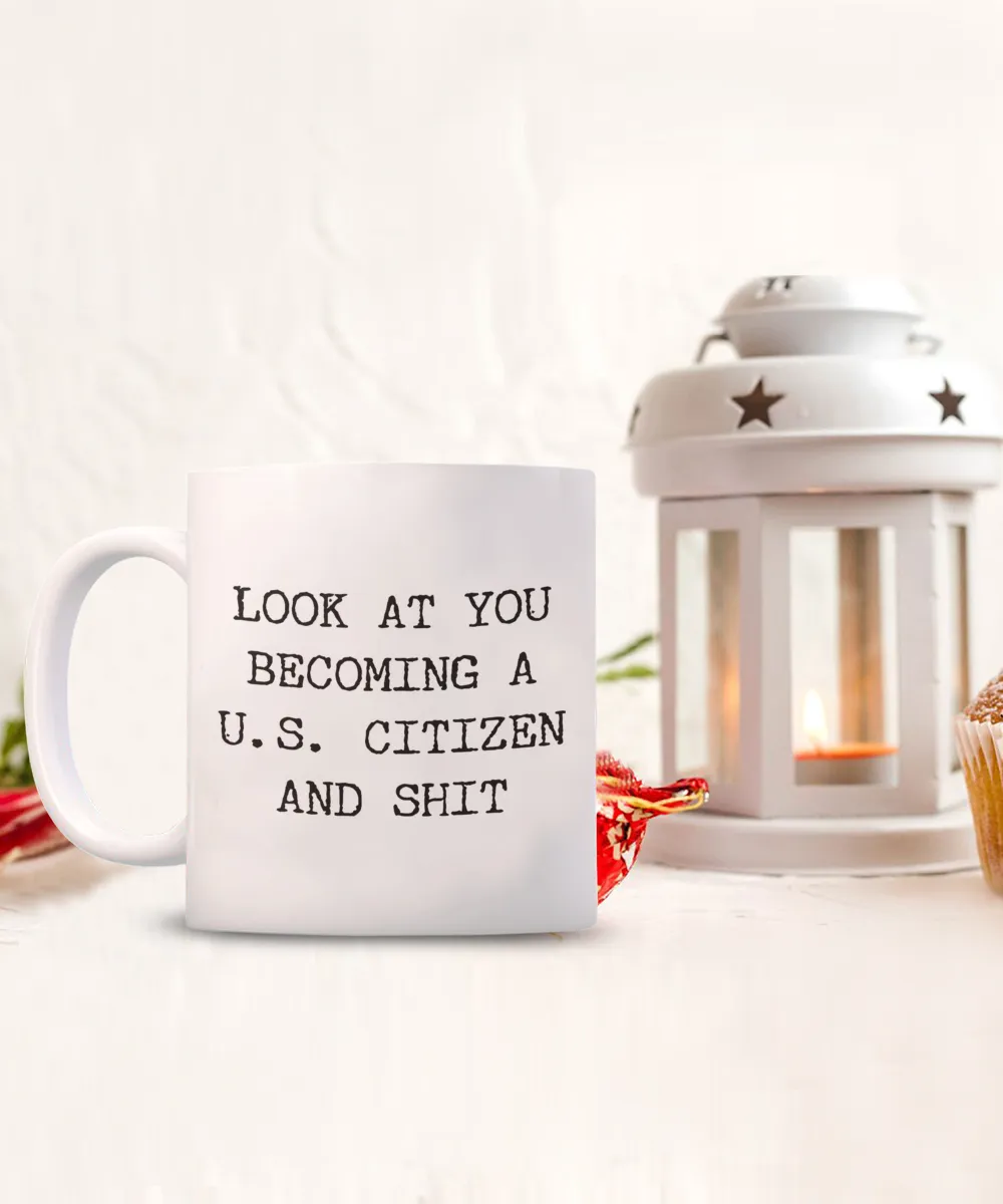 Becoming a US Citizen Gift, US Citizenship Gift, New Citizen Gift, Funny Coffee Cup