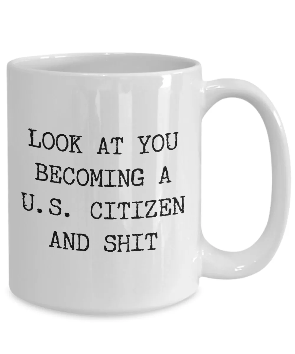 Becoming a US Citizen Gift, US Citizenship Gift, New Citizen Gift, Funny Coffee Cup