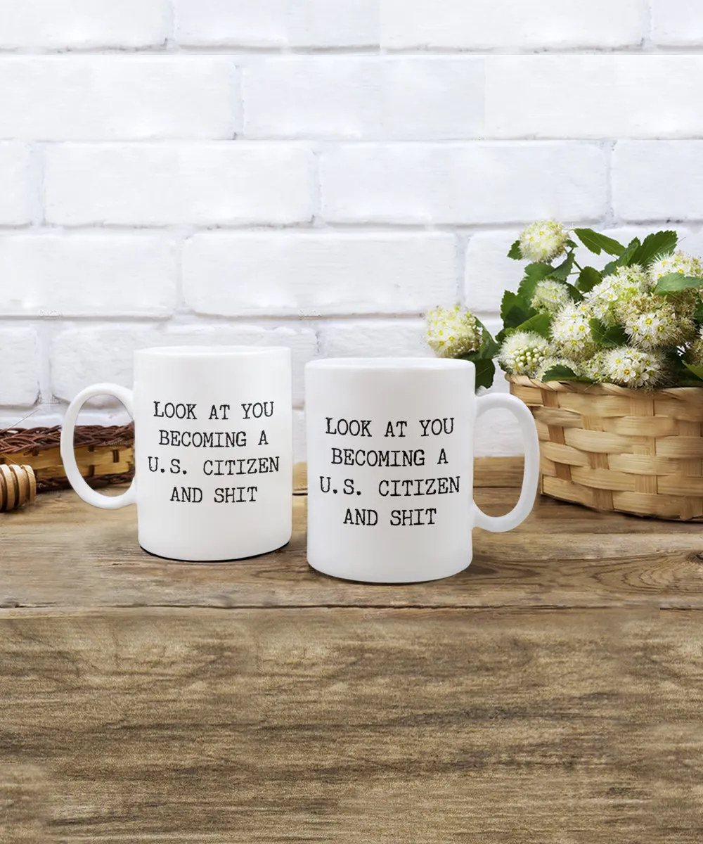 Becoming a US Citizen Gift, US Citizenship Gift, New Citizen Gift, Funny Coffee Cup