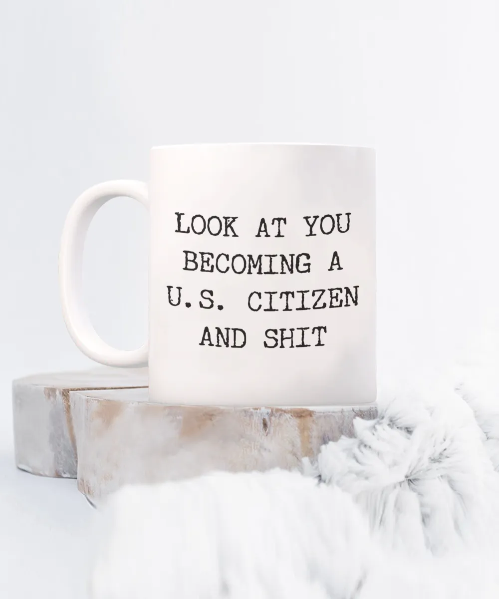 Becoming a US Citizen Gift, US Citizenship Gift, New Citizen Gift, Funny Coffee Cup