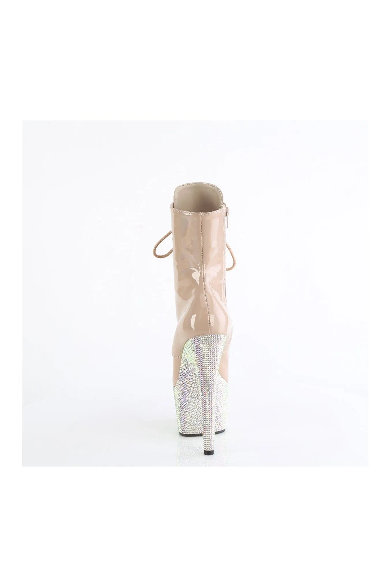 BEJEWELED-1020-7 Nude Patent Ankle Boot