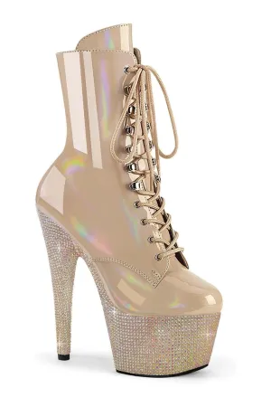 BEJEWELED-1020-7 Nude Patent Ankle Boot
