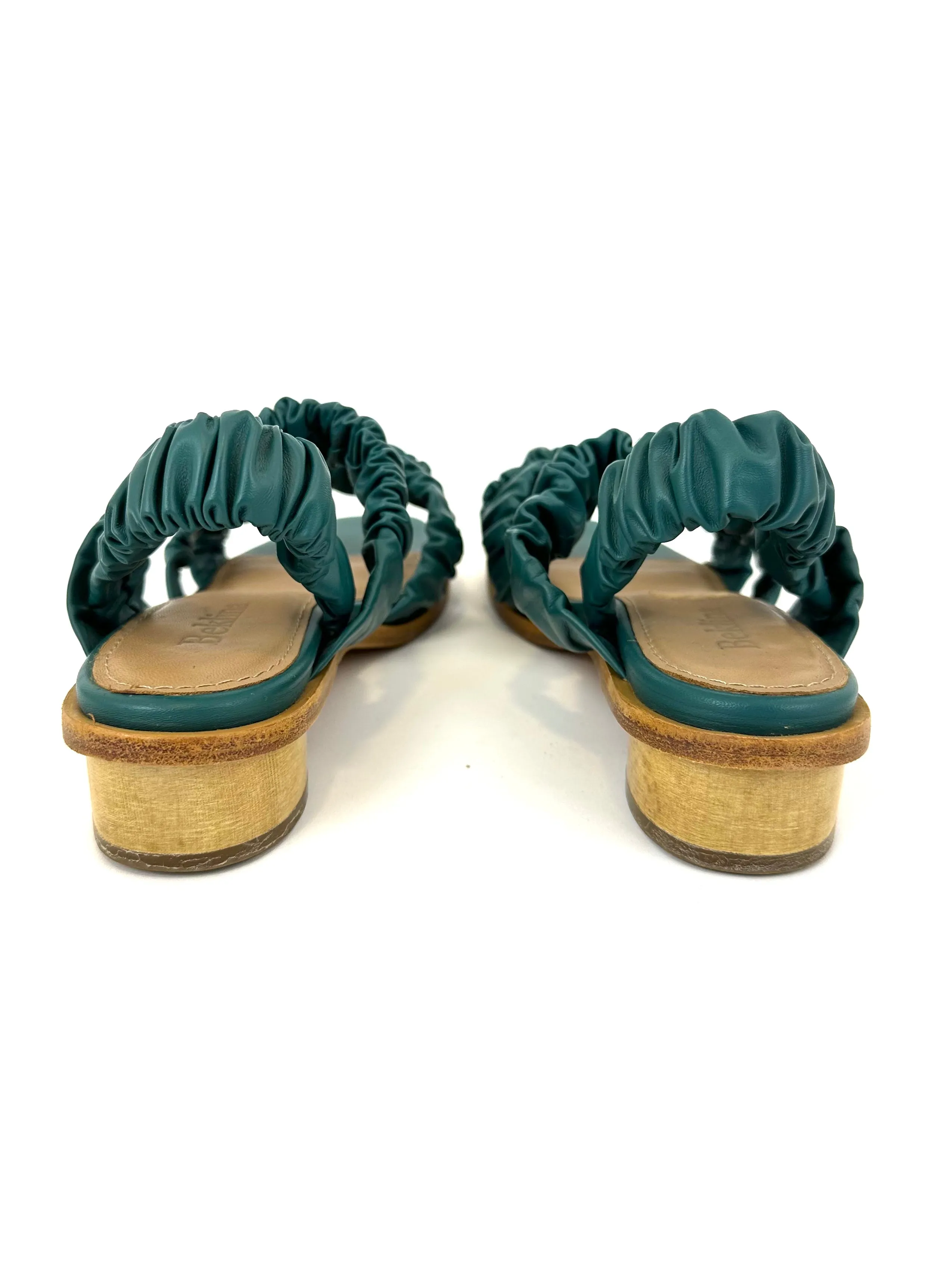 Beklina Leather Gathered Sandals