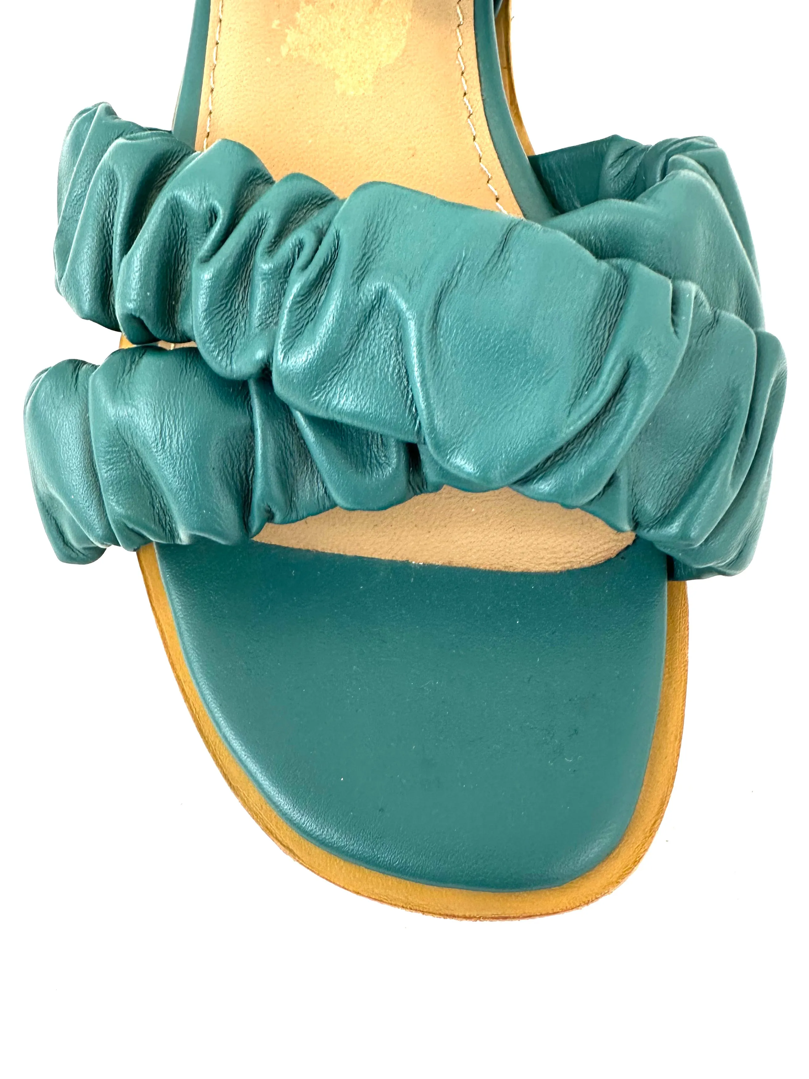 Beklina Leather Gathered Sandals