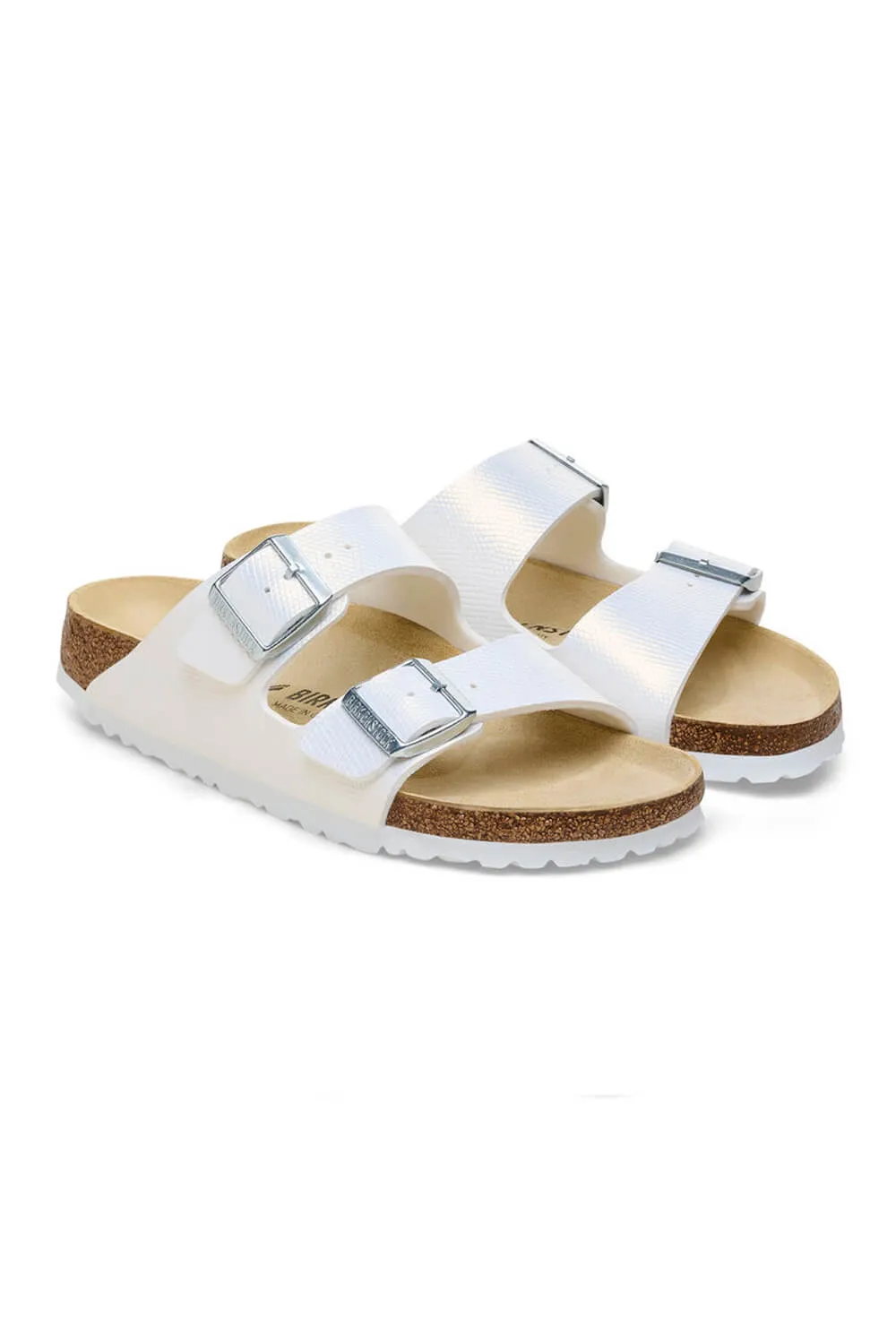 Birkenstock Arizona Birko-Flor Sandals for Women in White Lizard  | 1026500