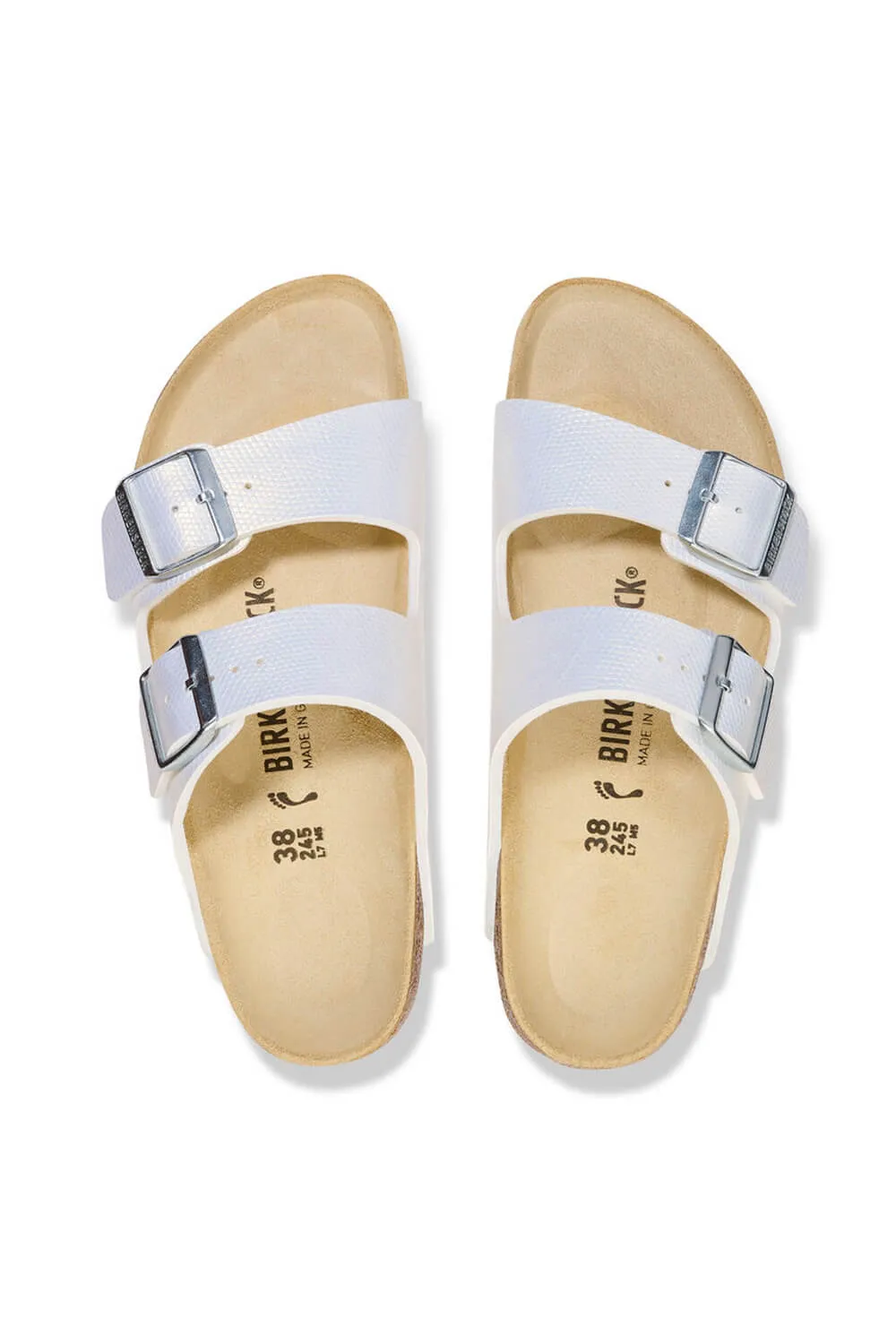 Birkenstock Arizona Birko-Flor Sandals for Women in White Lizard  | 1026500