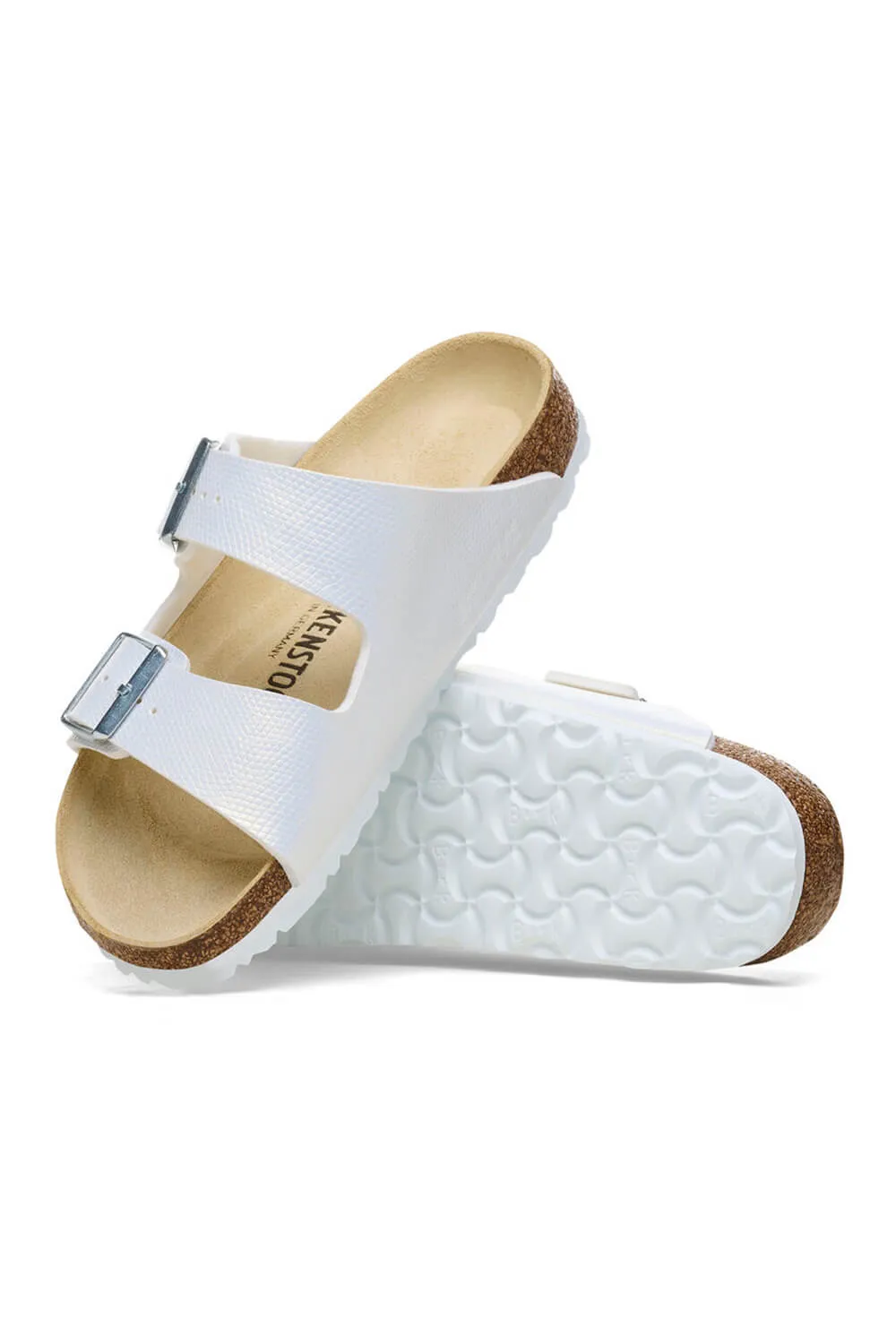 Birkenstock Arizona Birko-Flor Sandals for Women in White Lizard  | 1026500