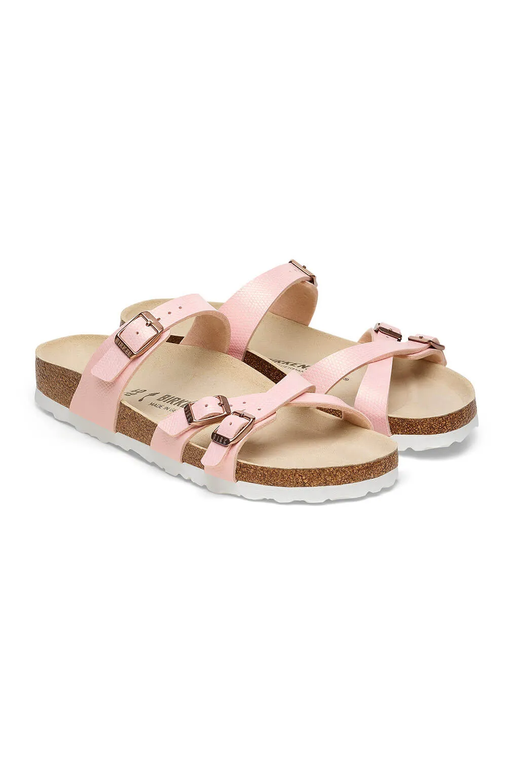 Birkenstock Franca Birko-Flor Embossed Sandals for Women in Pink Lizard | 1026458