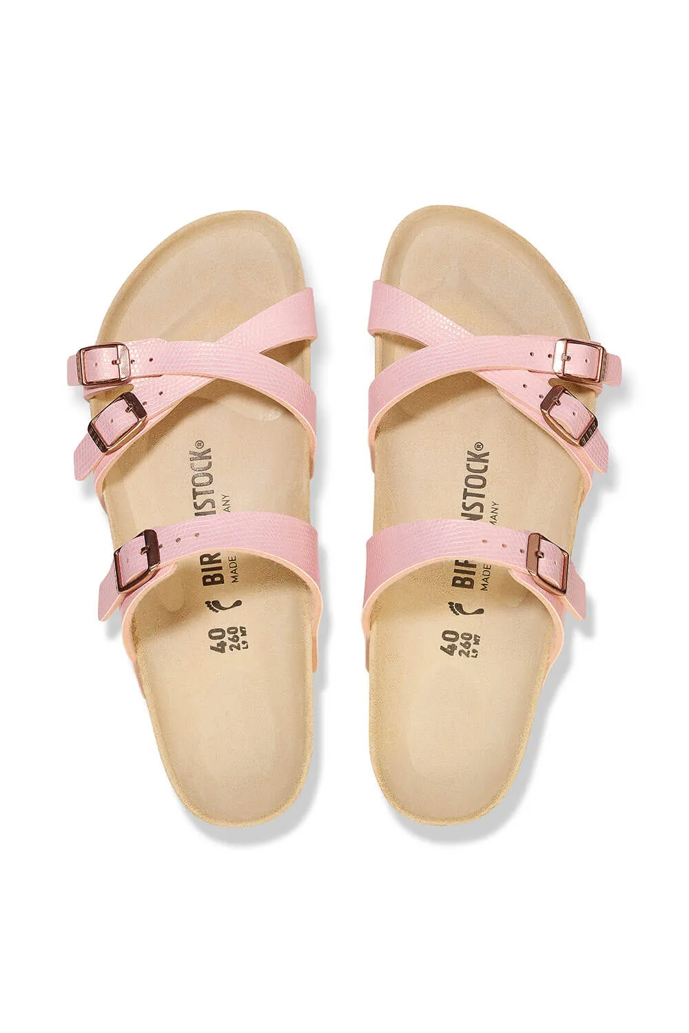 Birkenstock Franca Birko-Flor Embossed Sandals for Women in Pink Lizard | 1026458