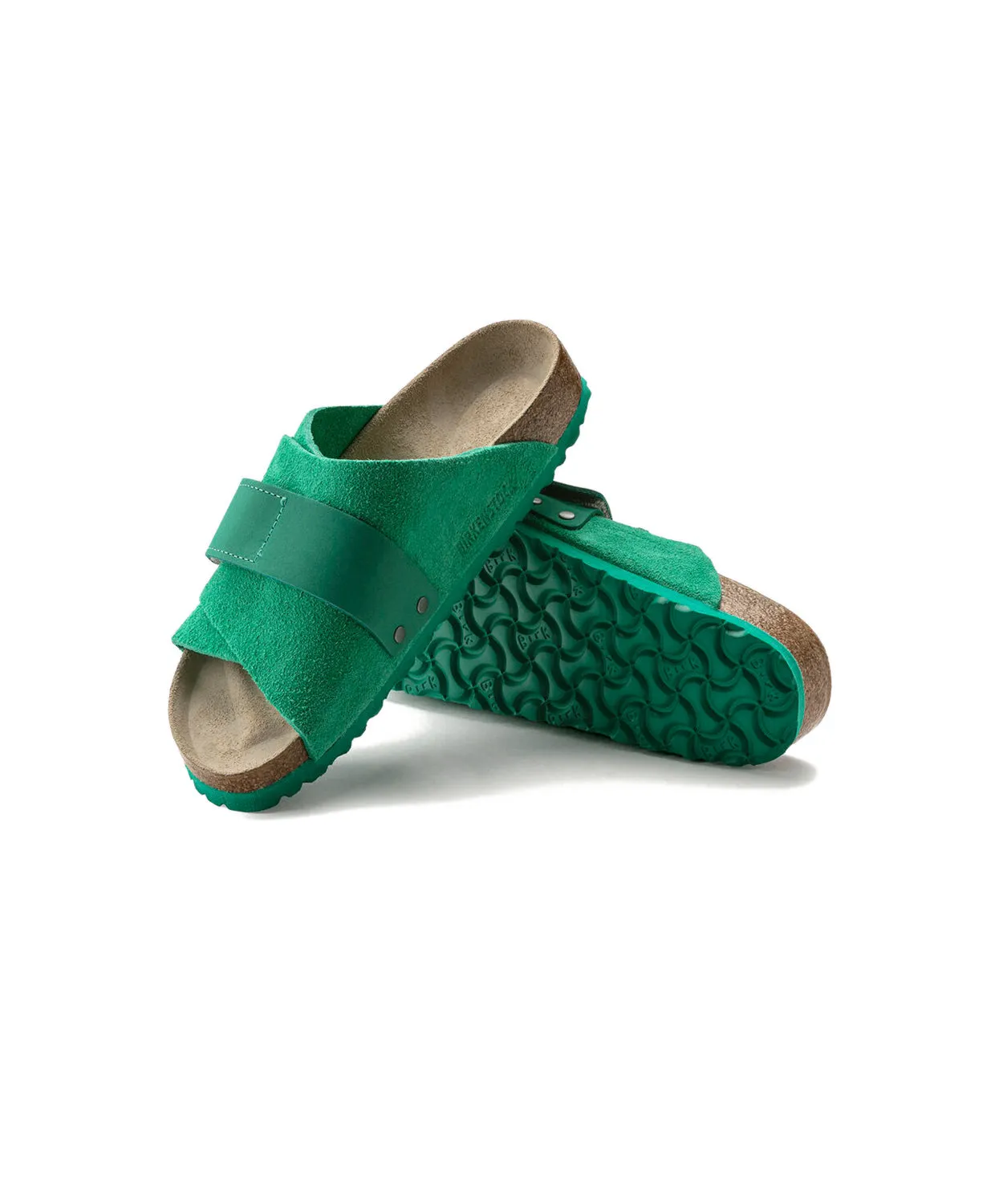 Birkenstock Kyoto Suede Leather Bold Green Sandals