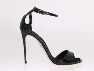 Black Patent Leather Satin Heels Pumps