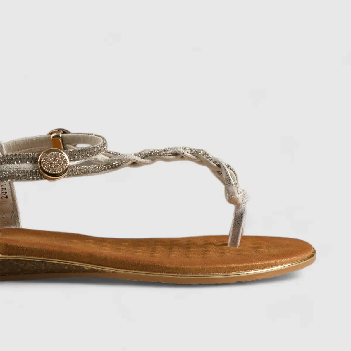 Bulbul Flat Bling Thong Sandal Silver HAR011