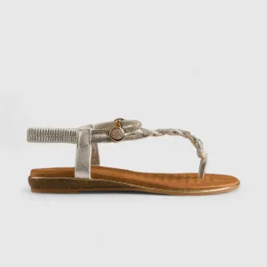 Bulbul Flat Bling Thong Sandal Silver HAR011