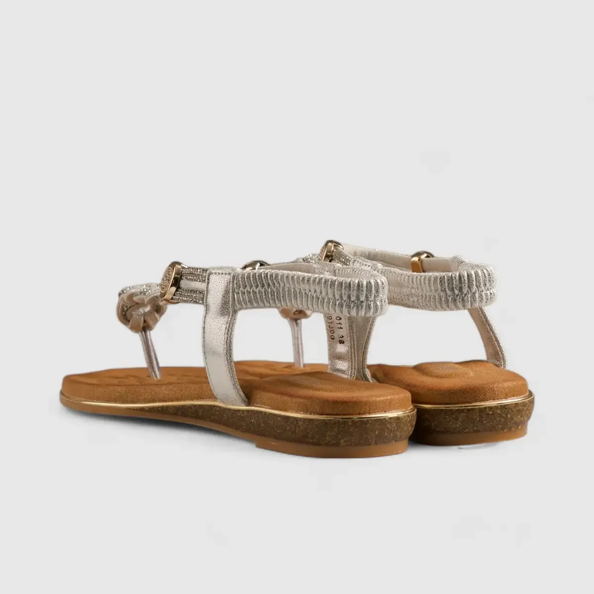 Bulbul Flat Bling Thong Sandal Silver HAR011