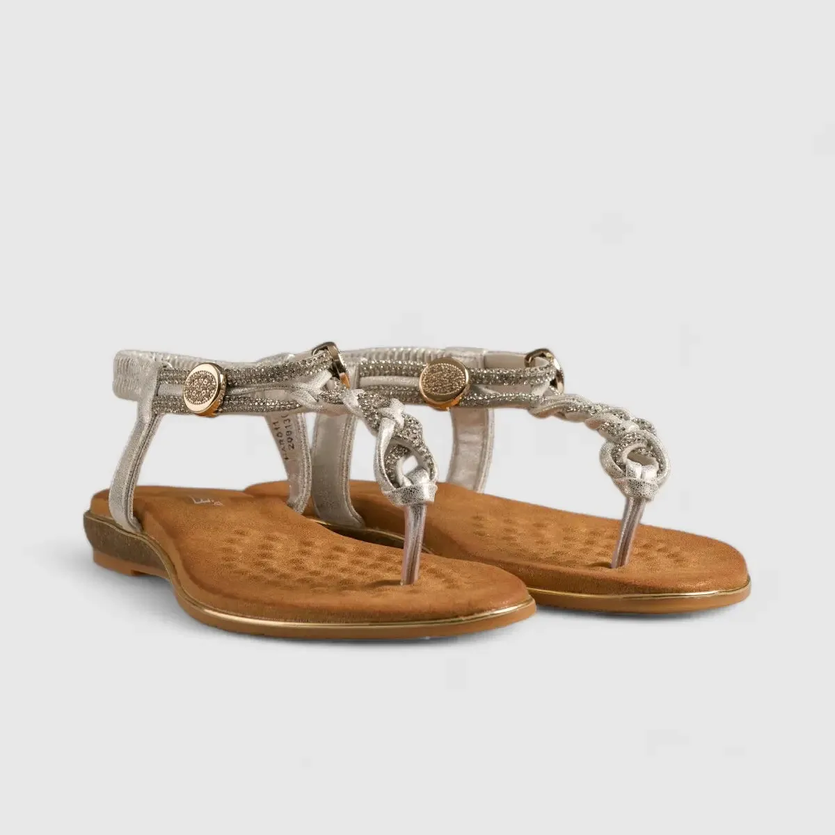 Bulbul Flat Bling Thong Sandal Silver HAR011