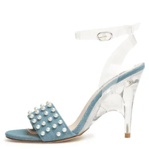 Cape Robbin London-3 Denim High Heel Denim Blue