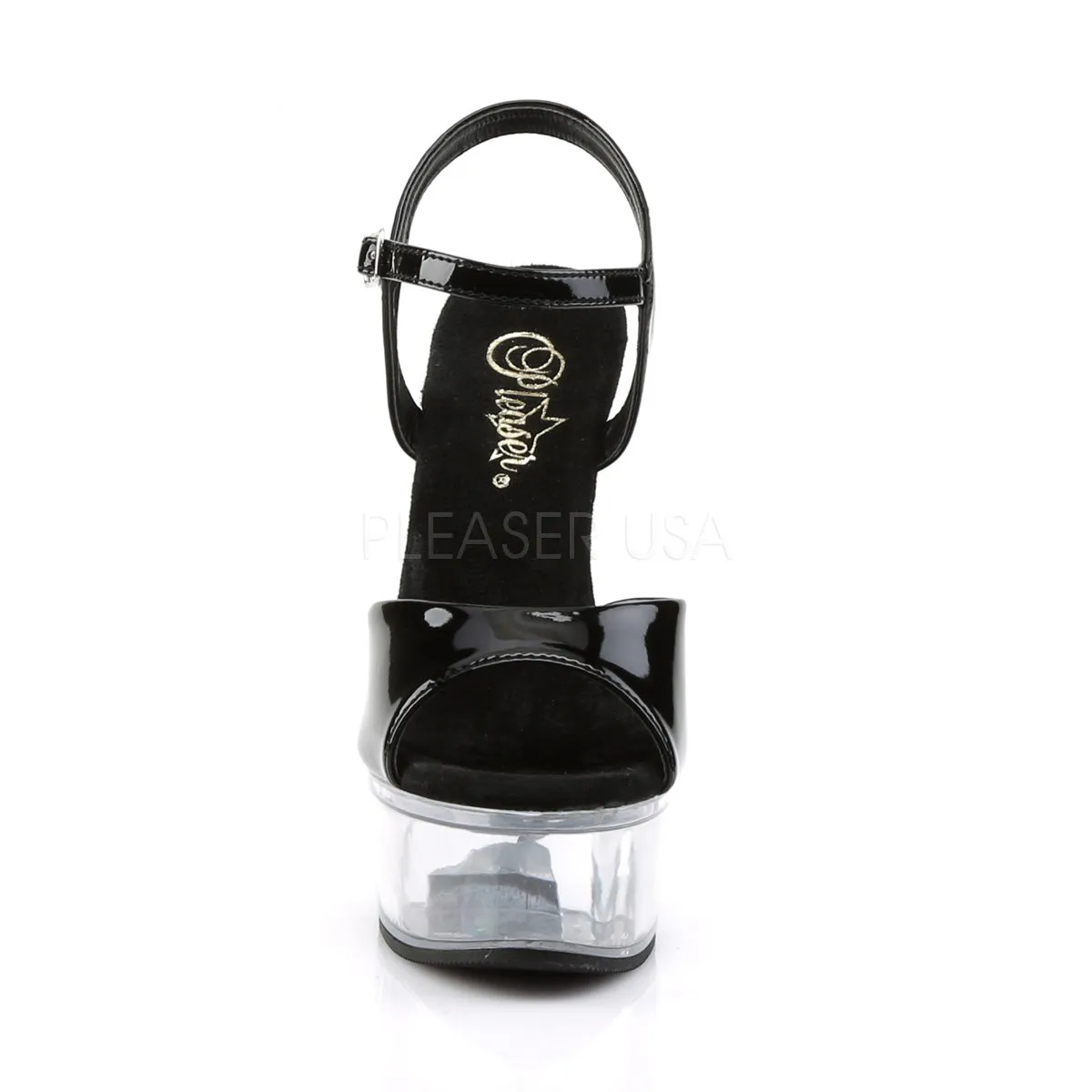 CAPTIVA-609  Black Patent/Clear
