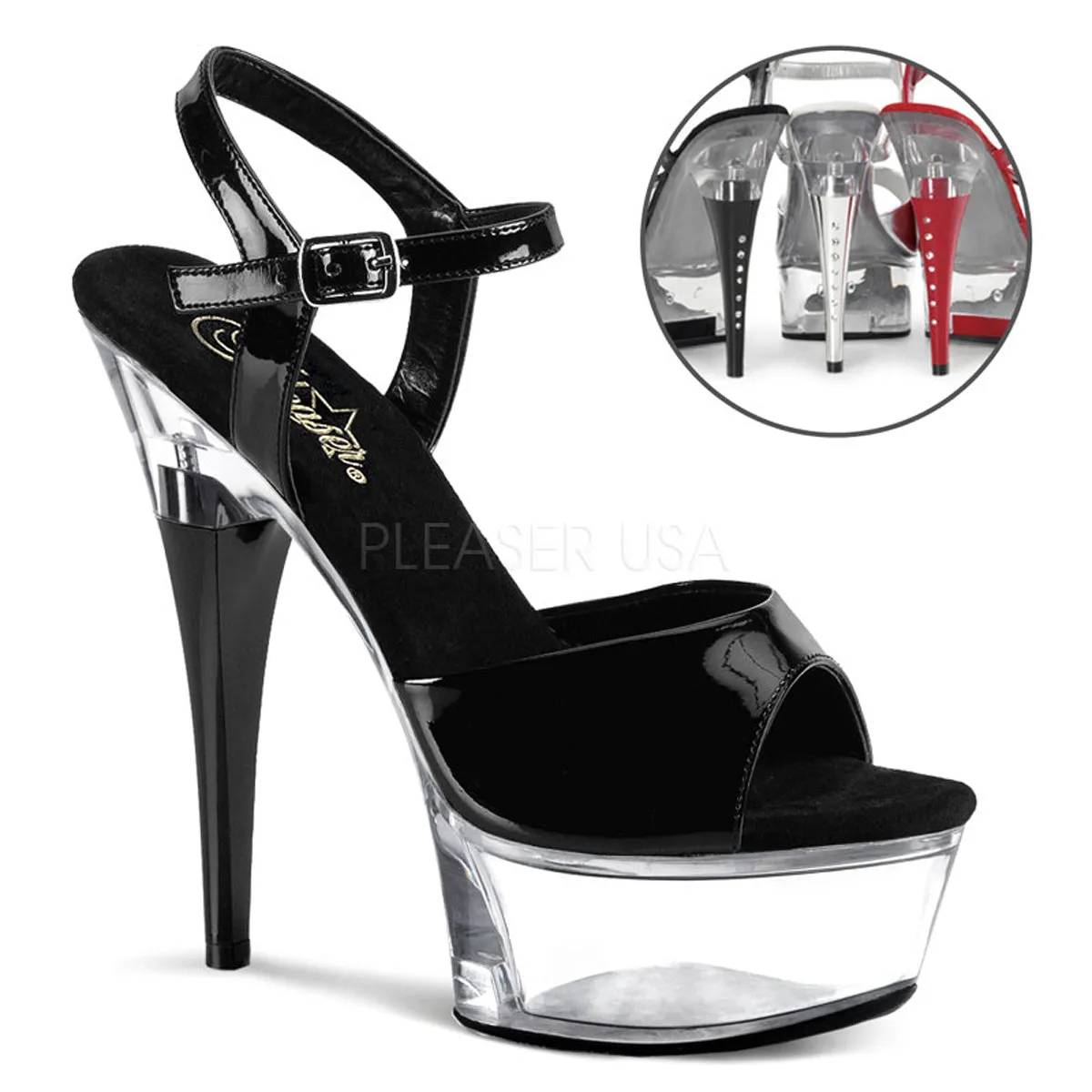 CAPTIVA-609  Black Patent/Clear