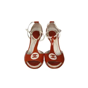 Chanel Orange Logo Heels