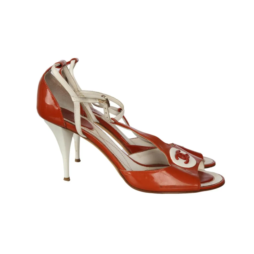 Chanel Orange Logo Heels